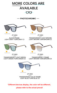 แว่นกันแดด Partagas แฟชั่นทันสมัย โลโก้สั่งทำได้ กรอบสี่เหลี่ยม TR90 เปลี่ยนสีได้ ป้องกันแสงสีฟ้า UV400 สำหรับผู้หญิงและผู้ชาย - Product Image 6