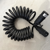 Accesorios para Vehículos, Cable Espiral de 7 Núcleos y 7 Vías para Remolque, Tractor, EBS, Cable Eléctrico de Alimentación