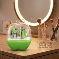 Kit de manucure professionnel en acier inoxydable, ensemble de soins des ongles, coupe-ongles, limes, repousse-cuticules, pinces pour la maison, le salon et les voyages