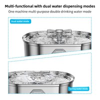 Distributeur d'eau automatique portable en acier inoxydable pour animaux de compagnie, silencieux, avec filtre intelligent et étanche, pour chiens et chats