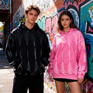 Sudadera con capucha unisex de algodón 100% de felpa, estilo retro, lavada, oversize, con bordado y apliques, de gran gramaje y efecto desgastado, éxito de ventas 2026 - Product Image 2