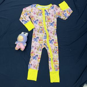 竹製ベビーパジャマ 長袖ジッパーロンパース服 竹製ジッパー付きベビー子供用スリーパー ジッパー付き服 - Product Image 5