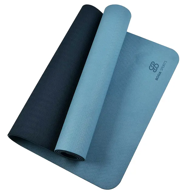 Großhandel individualisierte doppelschichtige TPE Yoga-Matte umweltfreundliche Outdoor Fitness-Matte Anti-Rissen Sportmatte mit OEM-Logo Herstellung