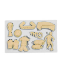 YS Fußball Fußball Match Thema Silikon form Zucker Craft Kuchen Dekorations werkzeug Fondant Form Handwerk Kunst Harz Ton Schokoladen formen