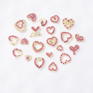 เครื่องประดับรูปหัวใจวันวาเลนไทน์: เล็บอัลลอย, เครื่องประดับโลหะกลวงสีแดงกุหลาบทอง, ของตกแต่ง - Product Image 3