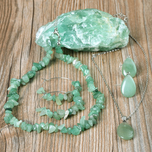 Juego de Joyería Bohemia al por Mayor, 4 Piezas, Collar y Aretes con Piedras Naturales en Forma de Gota de Agua, para Regalo de Fiesta - Product Image 6