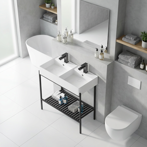 Mueble de Baño con Doble Lavabo de Fábrica Chaozhou, Muebles de Baño con Estantes para Toallas - Product Image 2