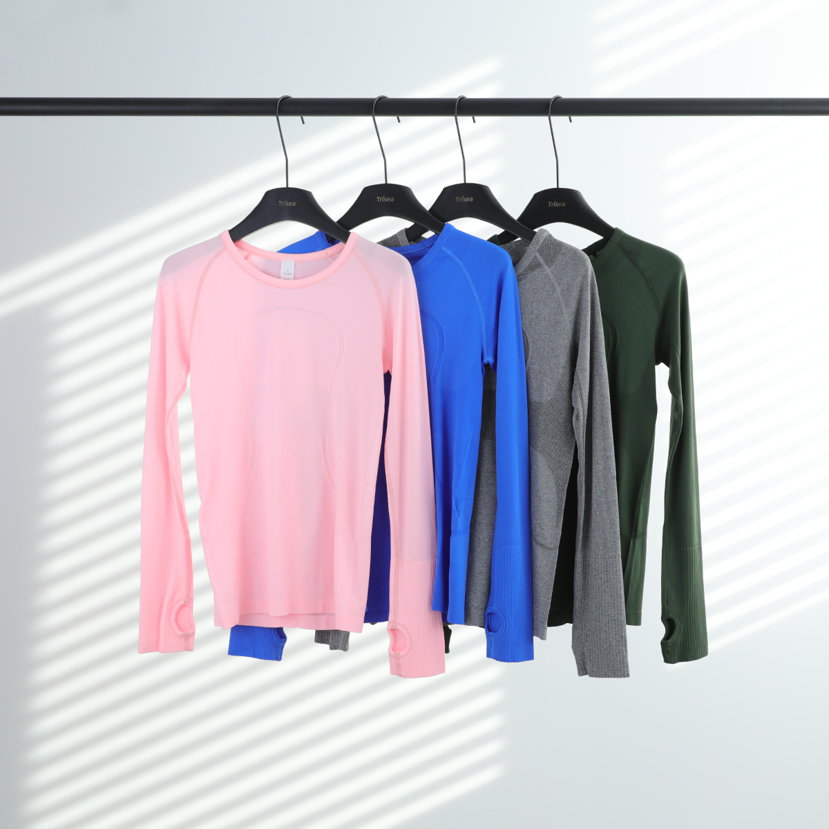 Long Sleeve Yoga T-Shirt Women 100% Nylon Quick Dry Slim Fit Gym Fitness Running Top Crew Neck Athletic Sports Wear
