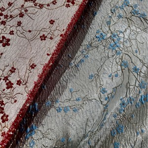 Luxe belle fleur <span class=keywords><strong>de</strong></span> prunier tissé Jacquard tissu Designer tissu pour tenue décontractée mode sac chaussures faisant Jacquard tissu - Product Image 5