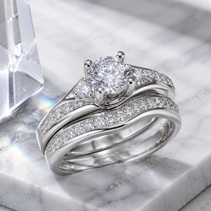 Anillos de Compromiso para Pareja, Diseño de Cuatro Puntas con Circonita, Elegantes Anillos a Juego para Hombre y Mujer - Product Image 6