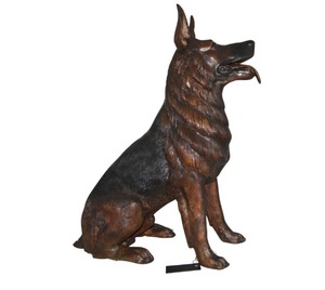 รูปปั้นสุนัขสีบรอนซ์เลียนแบบโบราณรูปปั้นสุนัขอลูมิเนียมขนาดเท่าของตกแต่งบ้านพิมพ์ไดคัท - Product Image 4