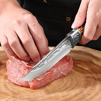 Couteau de boucher Portable à double tête en acier couteau de chef d'abattage de viande à main de haute dureté pour le camping en plein air en acier au carbone