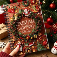 Carnet A5 pour liste de cadeaux de Noël, papier offset, reliure spirale, en anglais, cahiers de haute qualité, impression de livres en papier