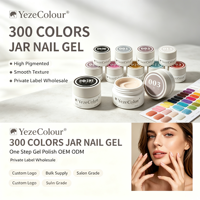 Gel à ongles YezeColour en pot, série de 300 couleurs, OEM ODM, étiquette privée, vente en gros pour les fournisseurs de salons de manucure