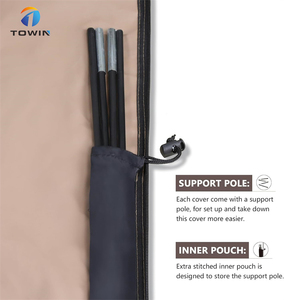 <span class=keywords><strong>Grand</strong></span> <span class=keywords><strong>parasol</strong></span> de marché imperméable <span class=keywords><strong>beige</strong></span> couvre parapluie de patio couvre avec fermeture éclair - Product Image 4