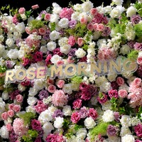 Mur de fleurs 3D enroulable en soie artificielle, rose artificielle unique de 19,69 pouces au toucher réel pour la décoration de mariage et de la maison (vente en gros)