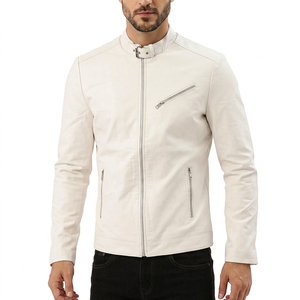 Veste en cuir de haute qualité pour homme, col montant, mode hiver, manches longues, coupe-vent et respirante - Product Image 1