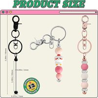 Kit de fabrication de bijoux prêt à expédier : Ensemble de porte-clés à perler, barres métalliques vierges pour porte-clés, perles en silicone, pour cadeaux artisanaux, faible MOQ