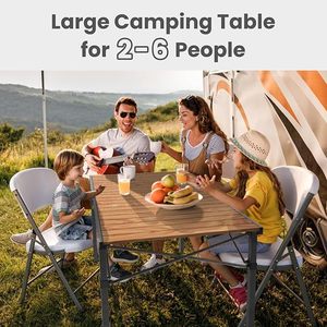 Mesa <span class=keywords><strong>de</strong></span> <span class=keywords><strong>Camping</strong></span> Resistente con Tablero Enrollable <span class=keywords><strong>para</strong></span> 2-6 <span class=keywords><strong>Personas</strong></span>, Carga <span class=keywords><strong>de</strong></span> 220 LB, Plegable y Portátil con Bolsa <span class=keywords><strong>de</strong></span> Transporte <span class=keywords><strong>para</strong></span> <span class=keywords><strong>Camping</strong></span>, Barbacoa y Fiestas - Product Image 6