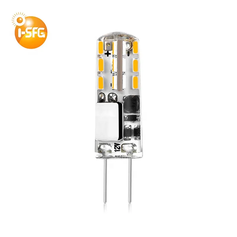 Vente en gros d'éclairage LED 12 V économie d'énergie couvercle en silicone G4 lumière LED 3014 SMD 1.5 W DC 12 V remplacement ampoules LED silicium 70 85