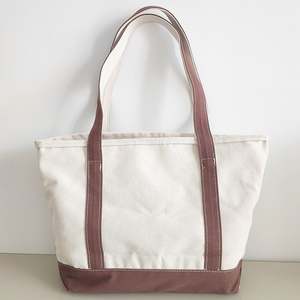 Sac fourre-tout réutilisable en toile de coton de luxe, grande taille, avec poches, fermeture éclair, cordon, couleurs personnalisables, logo pour utilisation publicitaire - Product Image 4
