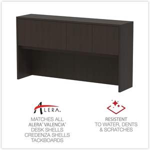 Alera Valencia Series Mueble de Madera Color Espresso con Puertas, 4 Compartimentos, 64.75w X 15d X 35.38h - Product Image 6
