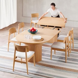 <span class=keywords><strong>Tavolo</strong></span> <span class=keywords><strong>da</strong></span> <span class=keywords><strong>Cucina</strong></span> Rotondo <span class=keywords><strong>con</strong></span> Piano in Legno, Trasformabile <span class=keywords><strong>da</strong></span> 4 a 14 Posti, Set <span class=keywords><strong>Tavolo</strong></span> <span class=keywords><strong>da</strong></span> Pranzo Allungabile in Legno <span class=keywords><strong>con</strong></span> Estensione - Product Image 2