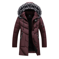 Manteau d'hiver pour homme, nouveau style, prix d'usine, décontracté, épais, chaud, long, coupe slim, avec capuche en fourrure