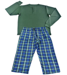 Wholesale Plus Size <strong>Pajama</strong> Sets Sleepwear for Big and <strong>Tall</strong> <strong>Men</strong> Waffle Knit Thermal Top &amp; Printed Polar Fleece Pants 2 Piece Sets - Product Image 4