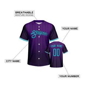Maillots de baseball et de softball à col en V, style urbain, 100 % polyester, imprimés par transfert thermique, respirants et à séchage rapide, personnalisables en gros - Product Image 4