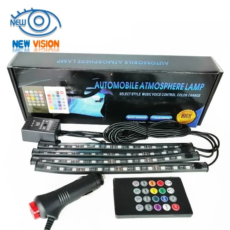 Musique Sync Atmosphère Lumière Dash Étage Pied SMD5050 RGB IP67 D'eau Intérieur Lampes De Voiture Flexible De Voiture LED Lumière Bande Kit Tracer