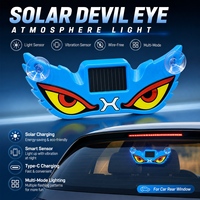 Lampe d'ambiance à LED pour vitre de voiture, type œil de démon solaire, avec capteur de vibration et chargement Type-C, pour accessoires automobiles (vente en gros)