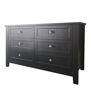 Wooden High Grade Style Furniture Wooden Bedroom 6 Drawer Cabinet Living Room Furniture