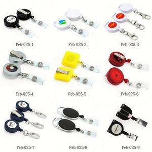 Porte-badge rétractable avec clip, enrouleur rond pour cartes d'identité, idéal pour les fournitures scolaires et médicales - Product Image 2