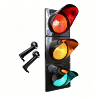 Feu de signalisation LED intelligent à écran complet pour ville connectée, 12V 24V CC, à flux élevé, 200mm 300mm 400mm, 3 unités, 12 pouces 8 pouces, tricolore