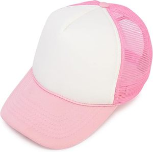 Chapeau de camionneur en mousse classique été casquette de corde en maille solide chapeau blanc à deux tons pour hommes femmes sangle réglable poids léger - Product Image 6