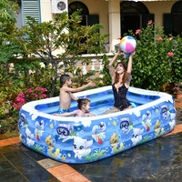 Aufblasbarer Swimmingpool für Erwachsene, Kinder und Familien, Großer Outdoor-Garten-Indoor-Pool, Oberirdischer PVC-Kunststoff Faltbarer Tragbarer Pool