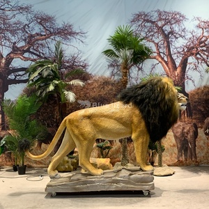 Sculpture d'intérieur réaliste et émouvante, décoration de parc à thème de la jungle, animaux grandeur nature, roi lion animatronique en vente - Product Image 6