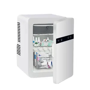 Preiswerter Kühlschrank im Vintage-Stil weißer kompakter Mini-Kühlschrank 22 L Kalt und Heizung mit Gefrierschrank Temperaturregelung für Schlafzimmer Schlafsaal