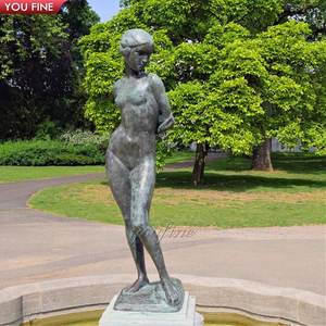 Al aire libre decoración del jardín de bronce pechugona gordo escultura de mujer dama estatua - Product Image 4