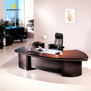 Scrivania Direzionale Personalizzata, Classica Scrivania da Ufficio a <span class=keywords><strong>L</strong></span> in Legno con Scrivania Laterale - Product Image 1