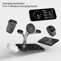 Pengisi daya nirkabel magnetik ganda, dudukan multifungsi kualitas tinggi untuk IPhone/jam tangan Apple/AirPods
