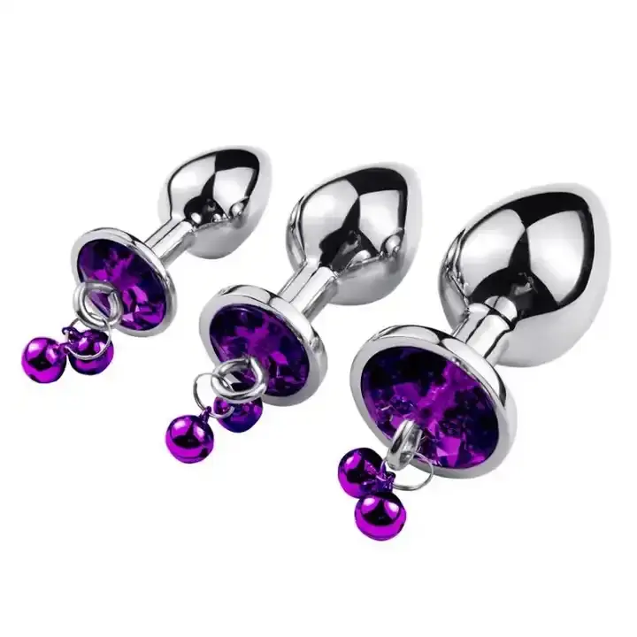 Small Bell Stainless Steel Crystal Jewelry Anal Butt Plugs Metal Anal Plug For Adult Couples Sex Toys For Gay