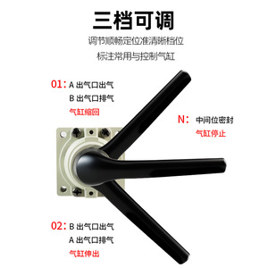 Válvula Neumática Pneulead Serie VH, Rosca Rc de 1/4, Núcleo de Cerámica, Control Manual, Válvula de Tres Posiciones y Cuatro Vías - Product Image 3
