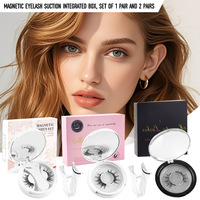 Kit d'extensions de cils magnétiques 3D réutilisables, faits à la main, doux et naturels, sans colle, avec applicateur de cils magnétiques