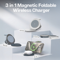 Cargador inalámbrico rápido 3 en 1 de 15W para Android/iWatch/AirPods/iPhone, cargador inalámbrico magnético de escritorio tipo C de 20W