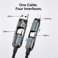 Cable USB a Lightning 4 en 1 con Múltiples Interfaces, Cable Tipo C para Apple, Fabricante OEM