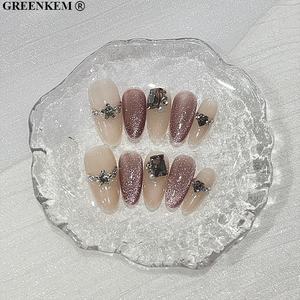 10ชิ้นคอลเลกชันที่หรูหราขนาดกลางกดบน<span class=keywords><strong>เล็บ</strong></span>ผิวสดใสโทนสีนู้ดที่ทำด้วยมือโลโก้ที่กำหนดเองบรรจุภัณฑ์ออกแบบเคล็ดลับ - Product Image 4