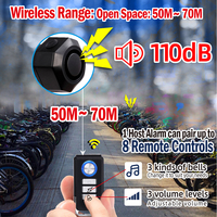 Alarma Antirrobo para Bicicleta Eléctrica con Sensor de Vibración, 110dB, Control Remoto Inalámbrico, IP65 Impermeable, Seguridad para Scooter y Calle