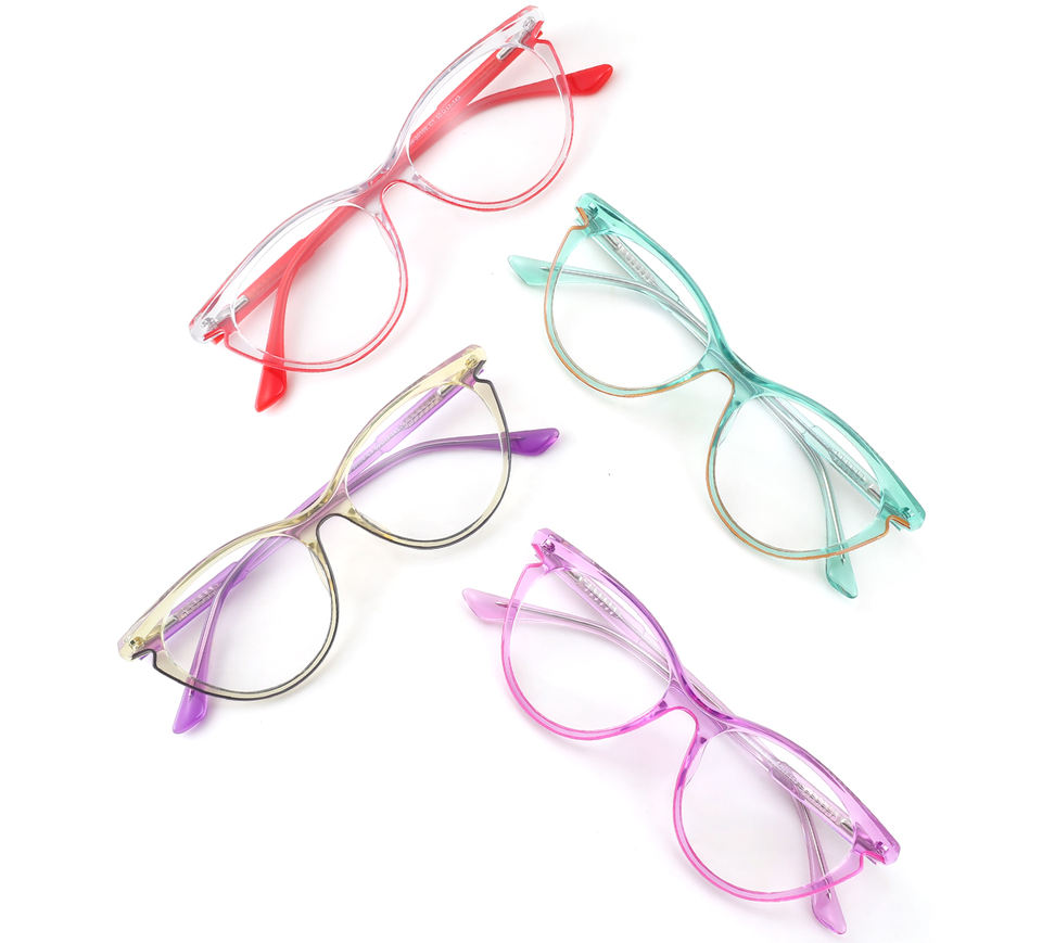 Luxury Fashion Transparent Cat Eye Full Rim Round Unisex Eyeglasses ...